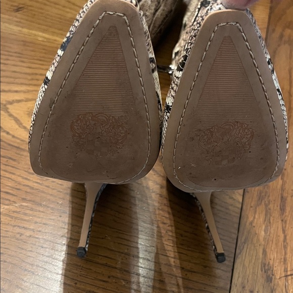 Vince Camuto Snakeskin Heeled Boots - Tan and Black - Picture 9 of 13